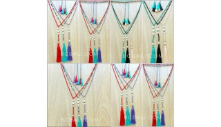 colorful mix beads seawater pearl necklaces tassels fashion free shipping